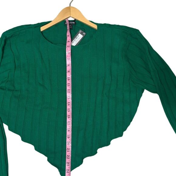 PrettyLittleThing Bright Green Crop Sweater Size XXL NEW - Picture 4 of 10